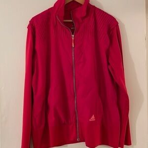 Adidas Pink Outdoor Jogging Kiking Zipper front Windbreaker Style Jacket XL